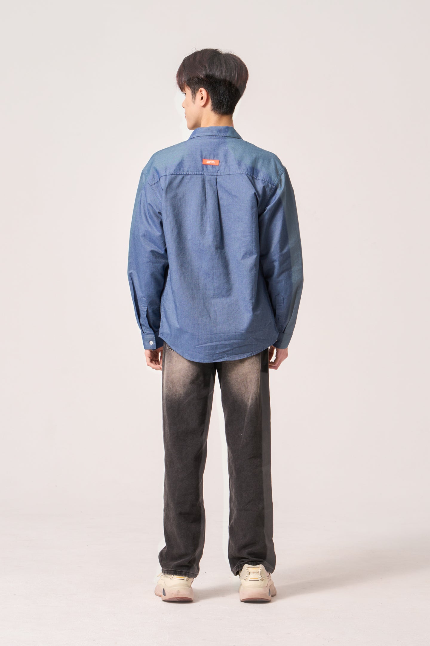 Simply . Men's Denim Jersey Outerwear (Blue) - Simply